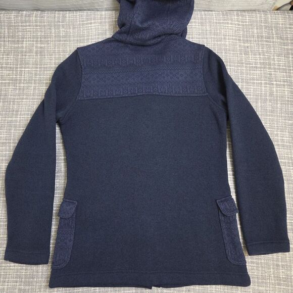 PATAGONIA Better Sweater Icelandic Coat Toggle Blue Black Hood Women's S/M DESC - Picture 11 of 14